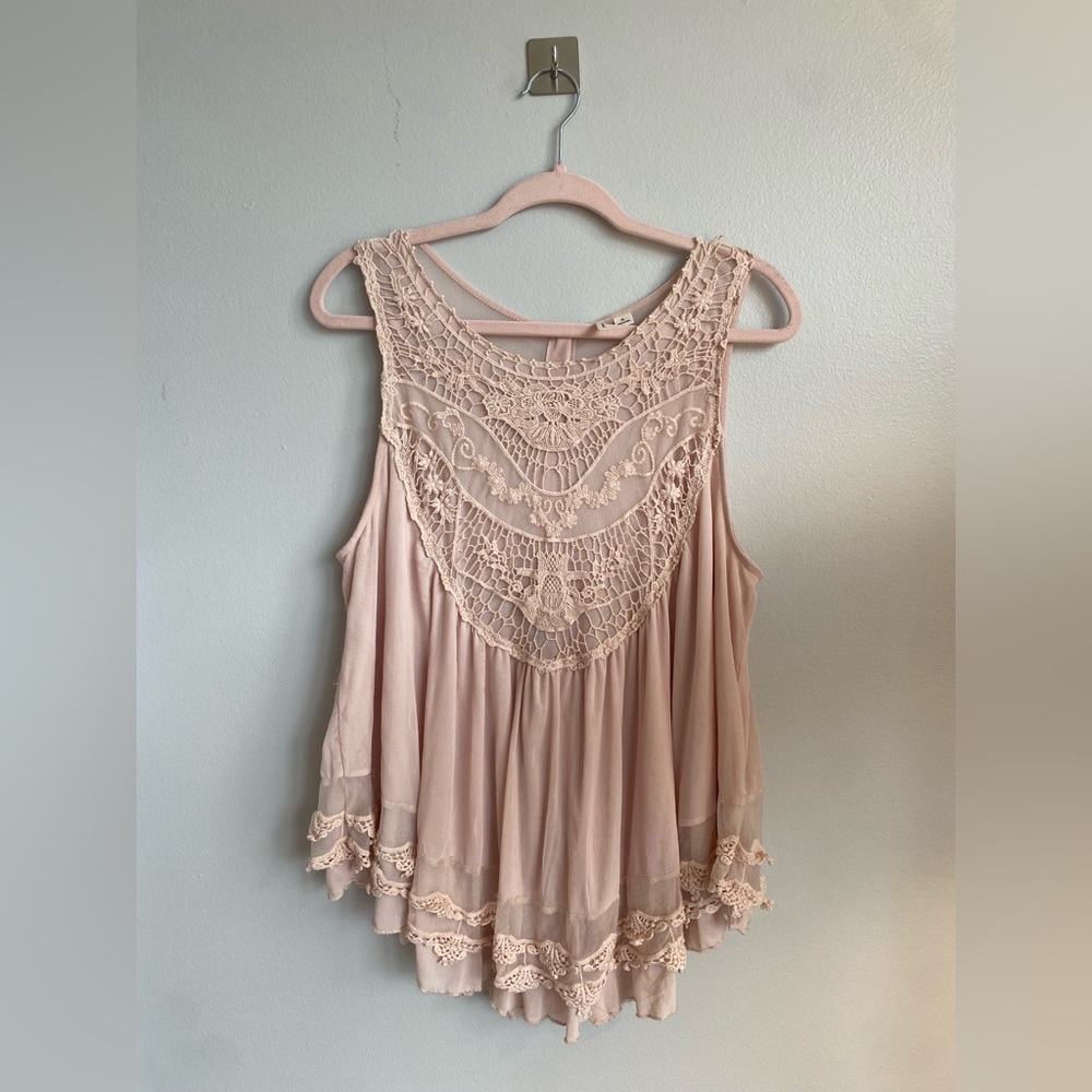 Boho pale pink tank